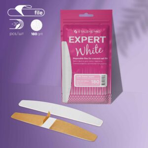 Disposable white files for crescent nail file on a soft foam layer – DFE-40-180W 3 smennye fajly belye dlya pilki polumesyacz dfe 40 180 w